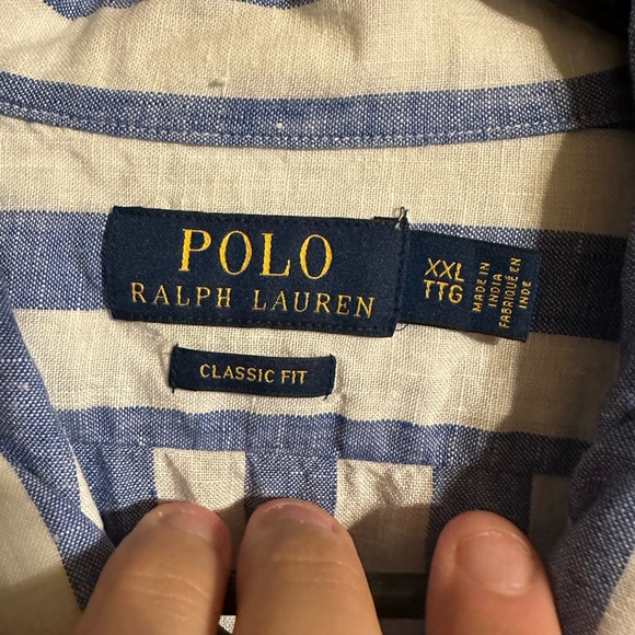 Ralph Lauren Polo Blue and White Button Up - Picture 2 of 2